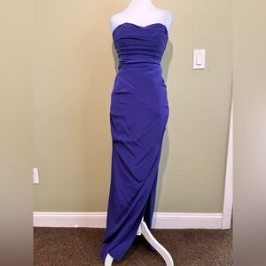 Nicole‎ Miller Silk Strapless Gown